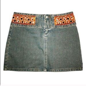 Jeweled mini denim skirt Express‎ Sz 5/6